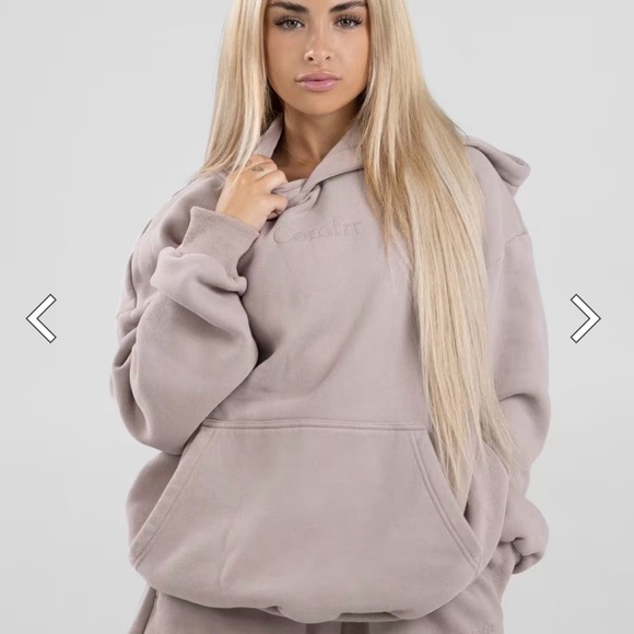 Men’s Oversized Hooded Sweatshirt in bark - Picture 2 of 2